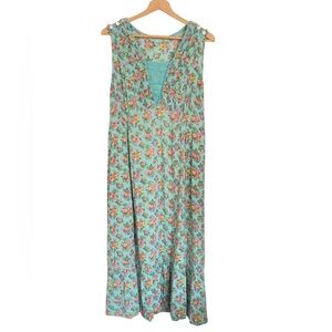 April Cornell Elizabelth Garden Hostess Floral Sleeveless Midi Dress size XL